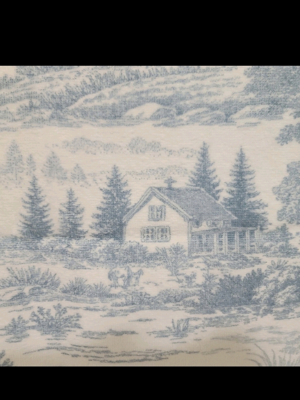 6pc Martha Stewart Blue Toile Velour Bath Hand Tip Towel Set 100% Cotton NEW - Picture 6 of 16